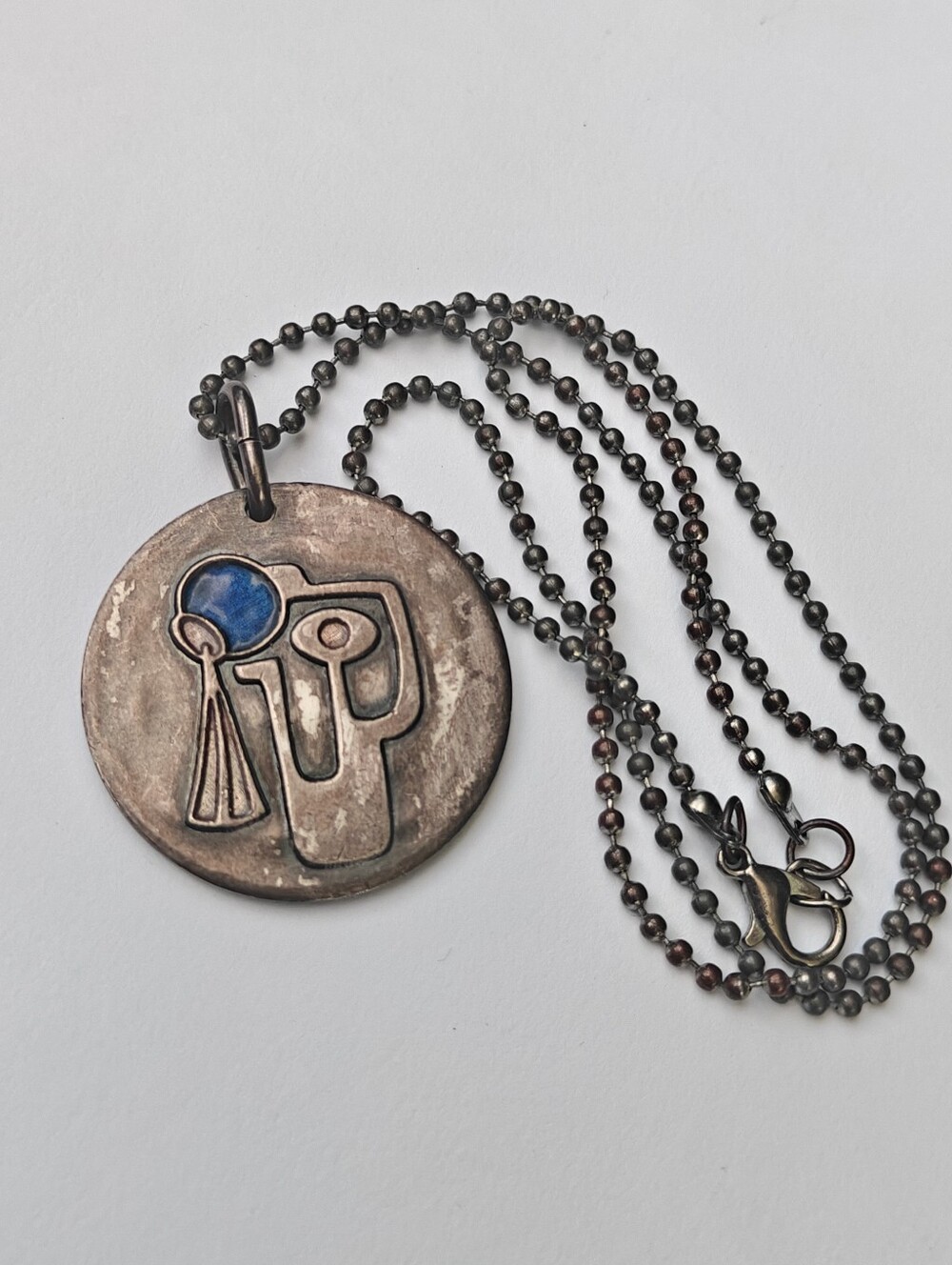 Vintage Geometric Style De Passille Sylvestre Medallion Pendant Necklace
